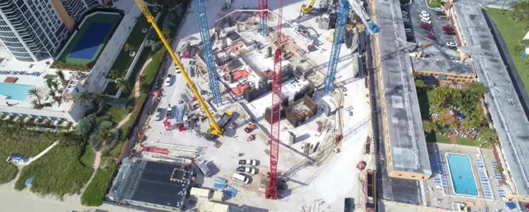 Aerial View of Cement Pour on Site